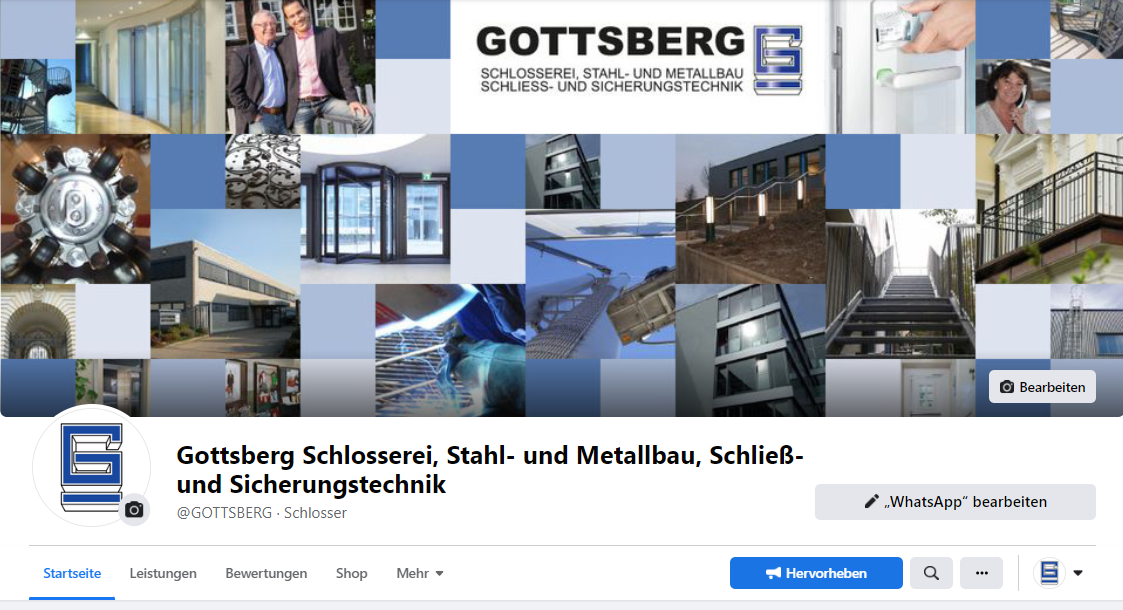 Die Unternehmensseite der Hans Gottsberg GmbH auf facebook