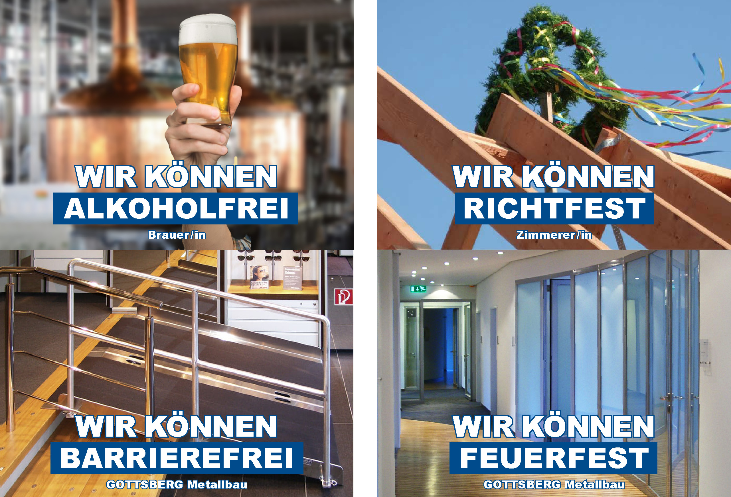 Zwei Kampagnenmotive von GOTTSBERG Metallbau.