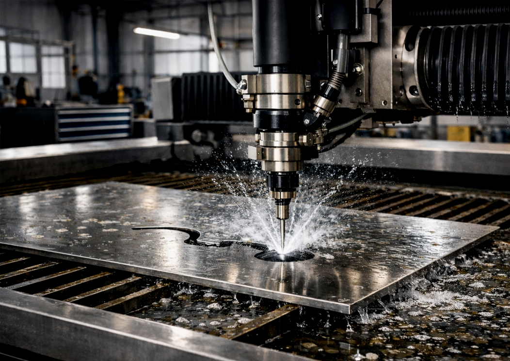 Eine moderne CNC Fräse in einer Metallbauwerkstatt